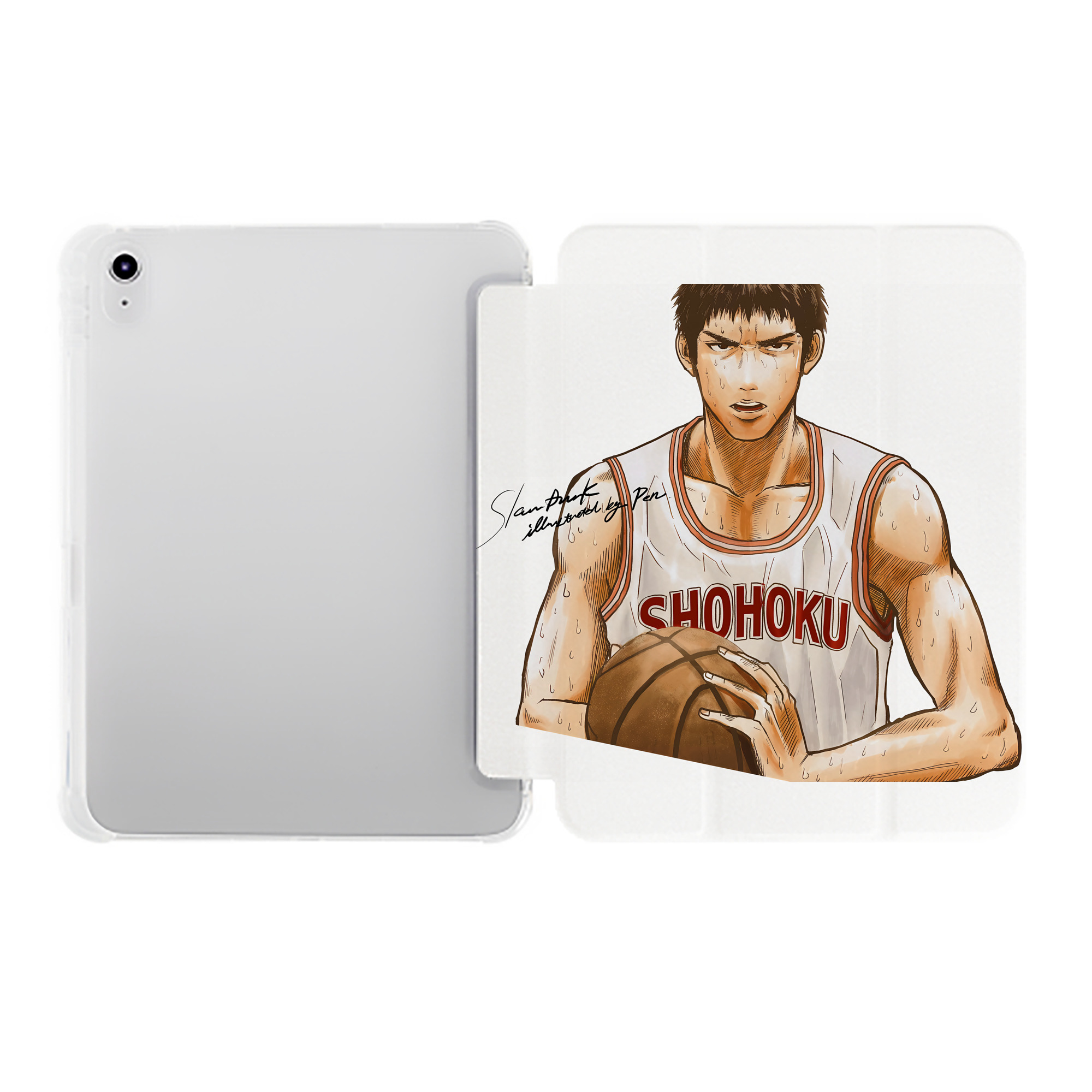 （画像用） SLAM DUNK／スラムダンク IPad ケース ペン収納付き 三つ折りスタンド PUレザー×シリコン 対応機種9.5/10.5/10.9インチ